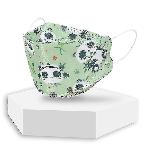 Ansiktsmasker för barn Kf94-masker Barn Kf94-masker Skyddsmasker Tecknad Kf94 engångsmasker 100PCS Green