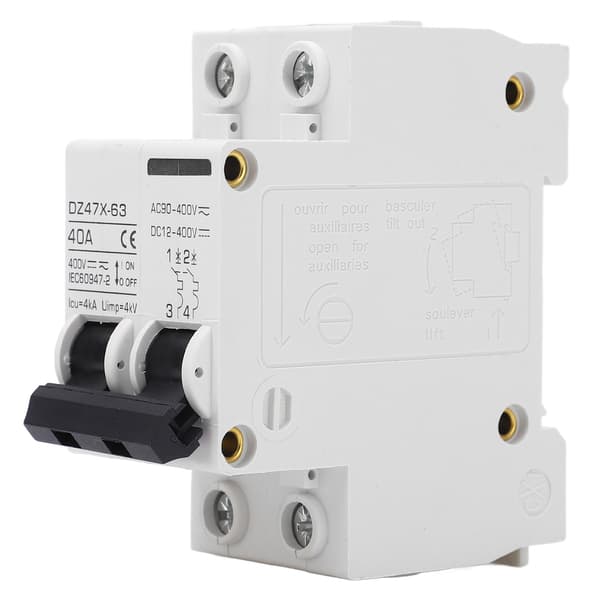 2P Miniature Strømafbryder DIN Skinne Afbryder Solcelle PV System DC12-400V AC90-400V 40A