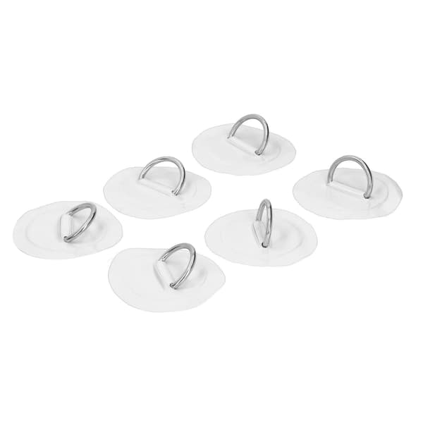 6-pakke oppustelig kajak D-ring pad patch marine fast spænde med elastisk bungee-snor hvid