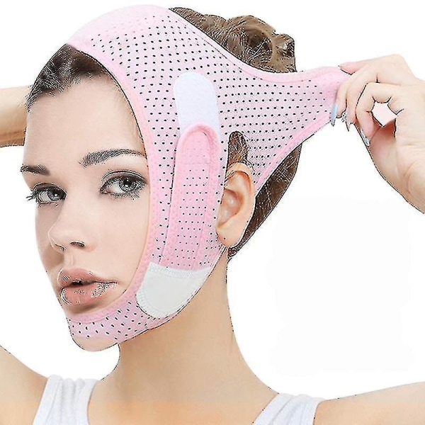 Elastiskt ansiktslyftande bandage V-formad ansiktsformare, kvinnlig haka och kindlyftande skönhetsanordning