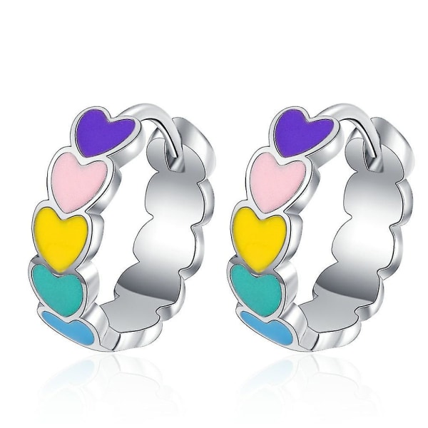 925 Sterling Silver Hoop örhängen för flickor Barn Hypoallergena smycken
