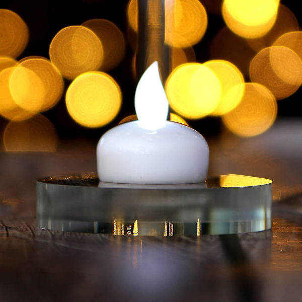 12stk Led Flytelys Flammeløse Telys Vanntett Lyslampe Til Bryllupsfest Spa White