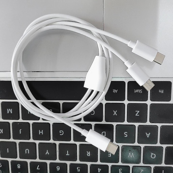 Ladekabel Type C til 2 Type C Hanne Til Hanne Støtter Lading Pluggbar Hvit White