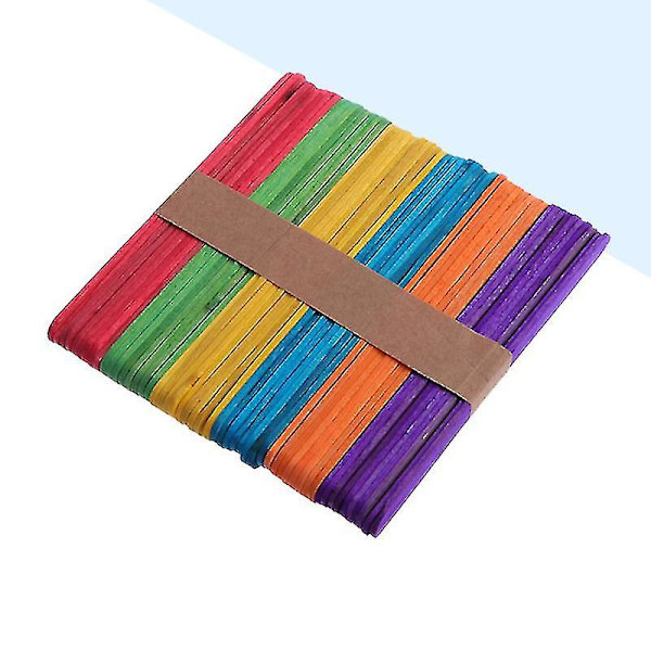 100 stk Popsicle Sticks Træfarvede Craft Sticks Sticks Fantastisk til børn Gør-det-selv-projekter Crafting School Supplies