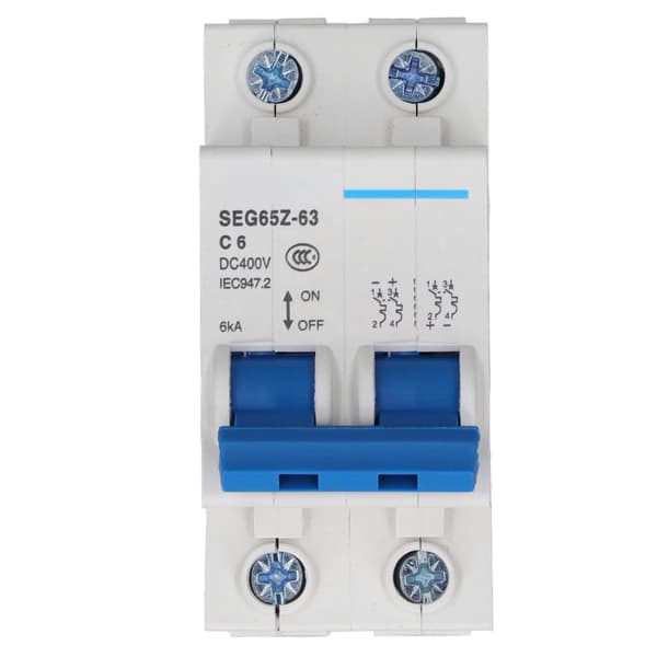 DC Miniatyr Strømbryter 2P 6KA 400V Luftbryter Solcelle PV System Panel Grid C10 10A