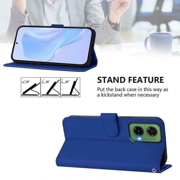 【BQ】Lanyard PU-deksel til Motorola Moto G35 Dark Blue