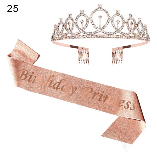 1 Set Shoulder Strap Pretty Hair Accessories Women Queen Crown Party Decoration For Birthday 25