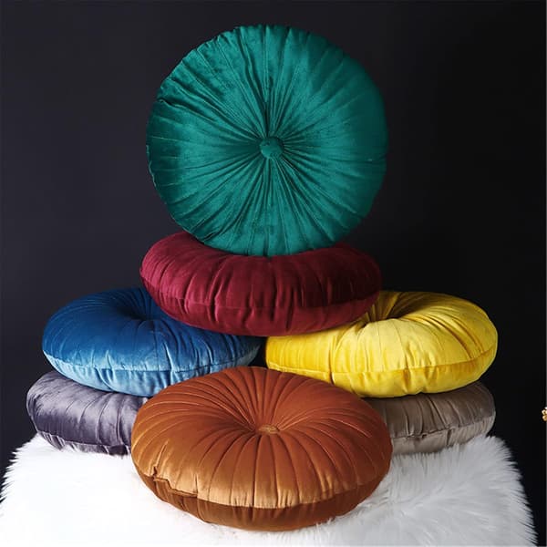 Græskarformet Gulvpude - Rund til Autostol, Stol, Sofa og Seng (35cm, Rosa)