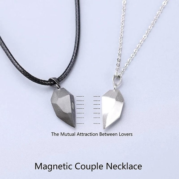 Two Souls One Heart Pendant Necklaces For Couple Wishing Stone