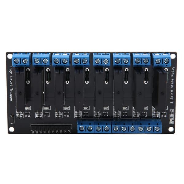 5V 8-kanals solid state relémodul med sikring, høyt nivå trigger 2A
