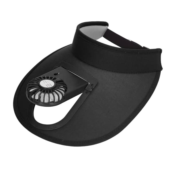 Justerbar USB-opladningsventilator Solhat 3 Gear Solbeskyttelse Sommer Sort