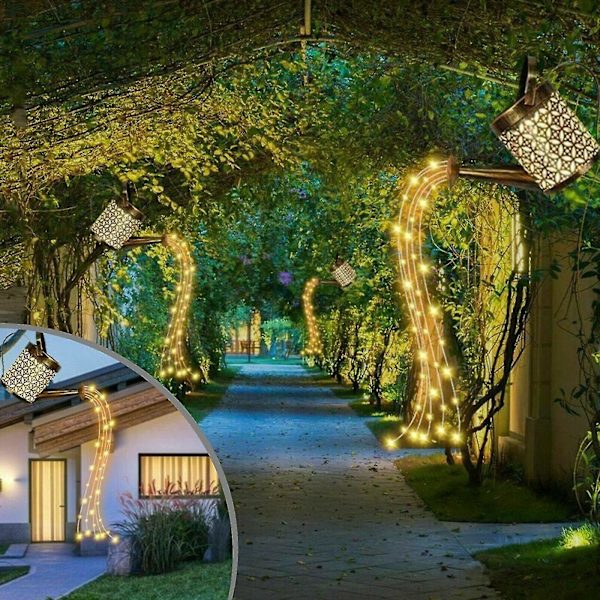 Solar Led String Lights Vattenkanna Utomhus Trädgårdslampor Dekoration Enkel vattenkokare Single Kettle