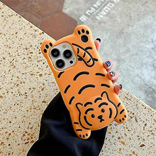 Apple Iphone 13 Super Tjock Mjuk Silikon Tigerfodral D Tecknad Baby Djur Orange Söt Roligt Söt Kawaii