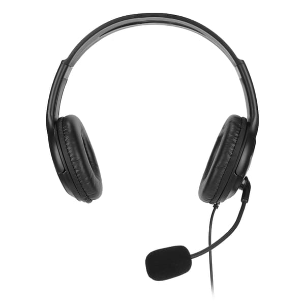 Justerbart støyreduserende spillhodetelefon med mikrofon for PC (svart/blå)