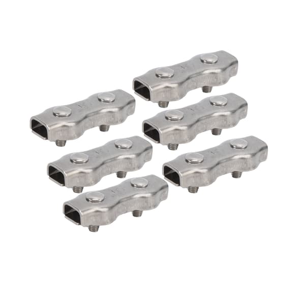 6 stk. Duplex Wire Rope Clip Kabelklemmer Rustfrit stål Duplex 2-stolpet Kabelklemme til Wire RopeM5