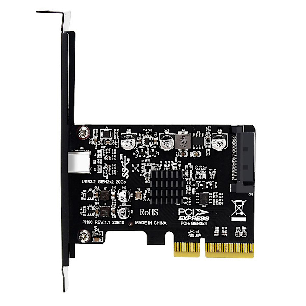Stationär PCie X4 till typ C Usb3.2 Gen2x2 20gbps Drive-free Expansion Riser Card Asm3242 Controller C as shown