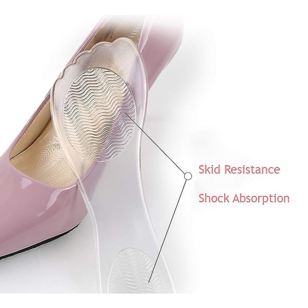 1pair 3/4 Women Lady Girls' Self Adhesive Silicone Gel Non Slip Comfortable Shoe Insoles High Heel Shoe Cushion