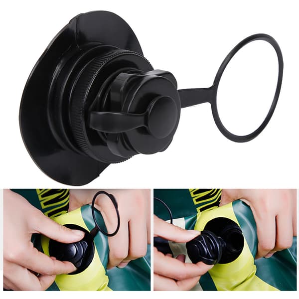 TPU 8-sidet ventil oppustelig kajakbåd dysebase PVC sort