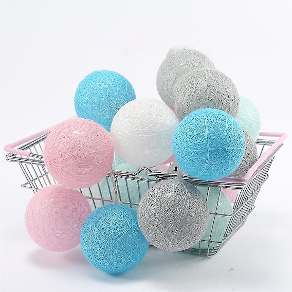Cotton Ball Fairy Lights Led batteridrivna String Fairy Light