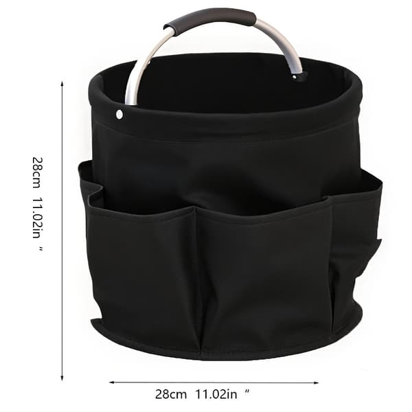 【BQ】Foldable Lightweight Storage Basket Open Top Multifunctional Bucket with Handle for Picnic Beach Laundry Apricot Gray