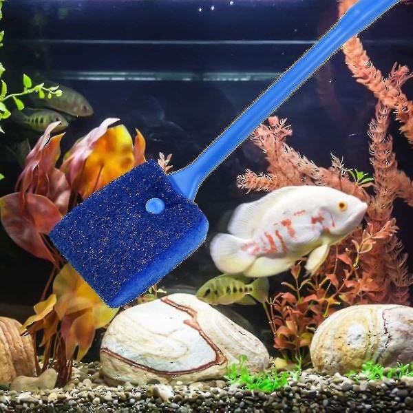 2 stk 40 Cm Langt Skaft Akvarium Rengørings Svampe Børste, Fisketank Børste Langt Skaft børste Dobbeltsidet rengøringsbørste Aquarium Tank Wipe Turtle Ta -t