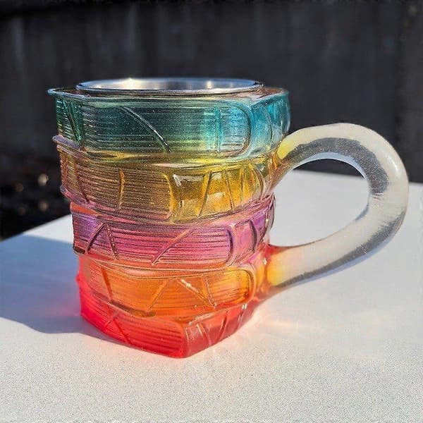 3D-målad kaffemugg i form av böcker, unik kaffemugg i form av staplade böcker, presenter till bokälskare - KM 1PCS