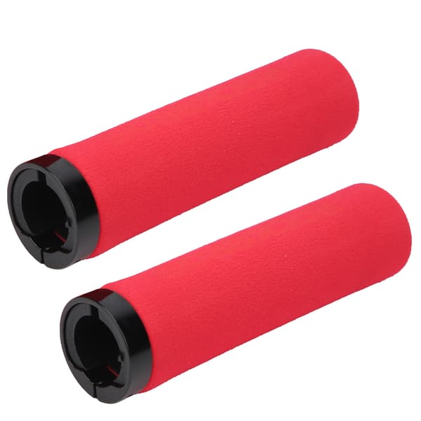 Komfortable svampecykelgreb Låsende styr Rødt greb Sort ring
