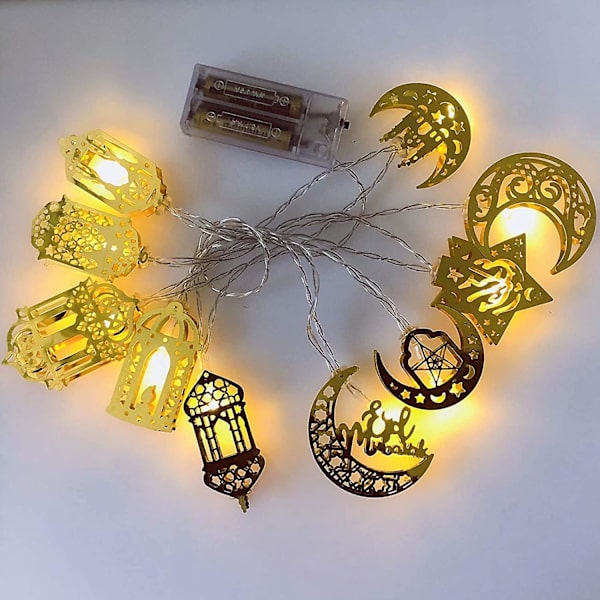 Ramadan Eid String Light, Eid Mubarak koristenauhavalot, Moon Star Led Ramadan Lamp Lyhty, Ramadan Kareem