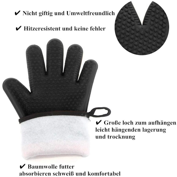 (Pack med 2) Premium Ugnshandskar Upp till 350°C - Extra långa Ugnshandskar