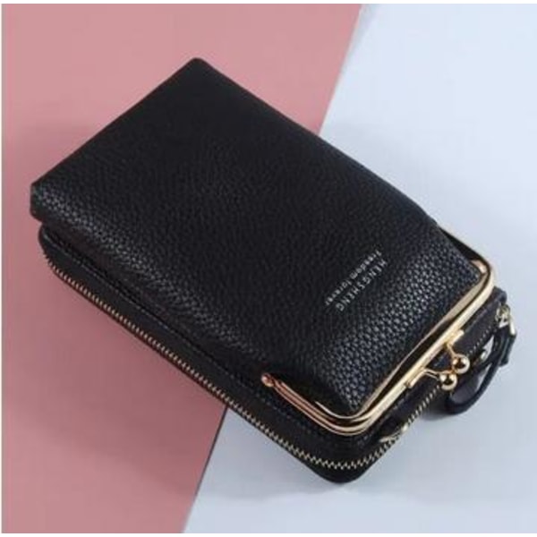 Mobilväska Plånbok Korthållare Väska med axelrem Svart black