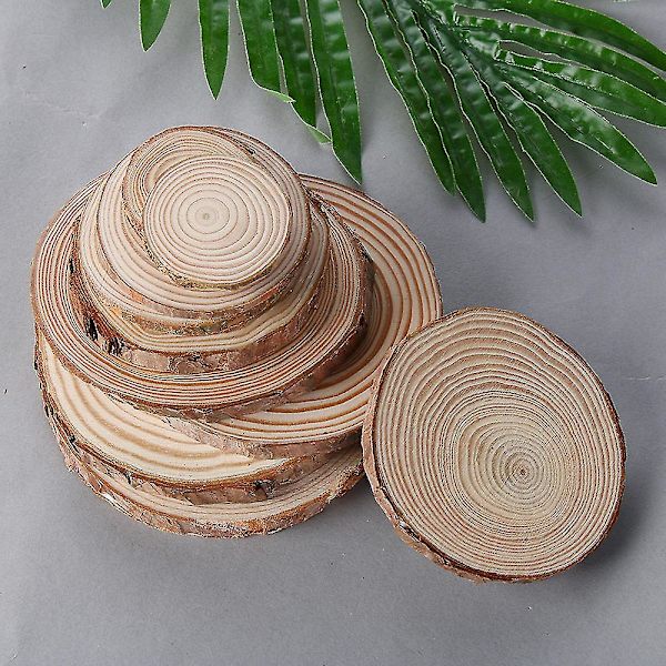 Runde Naturligt Træ Coasters Diy Træ Kop Pad Te Kaffe