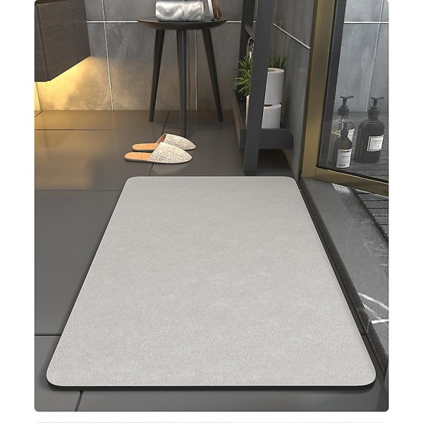 Diatoméjord Bløde måtter til badeværelse og toilet Absorberende gulvmåtter 40*60 cm Grå 40*60cm Grey