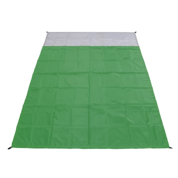 Vandtæt Bærbar Polyester Strandtæppe Foldbar Picnicmåtte Udendørs Camping Grøn Grå