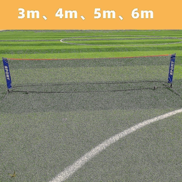 Bærbar sammenleggbar Enkel 3m 4m 5m 6m Tennisnett Badmintonnett 6m