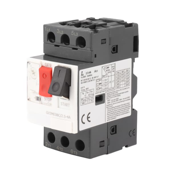 35mm DIN-skinne Montering Motor Start Stopp Beskyttelse Strømbryter 2.5-4A