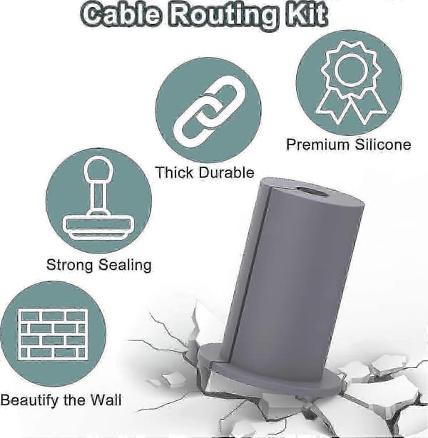 【BQ】Gjennomføring for Starlink Dishy ethernettkabel Grey 4pcs
