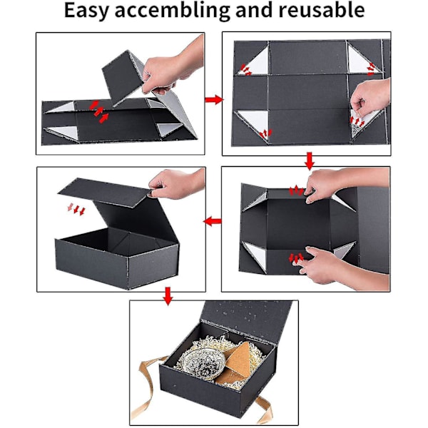 Stor presentförpackning med magnetiskt lock innehåller kort och band