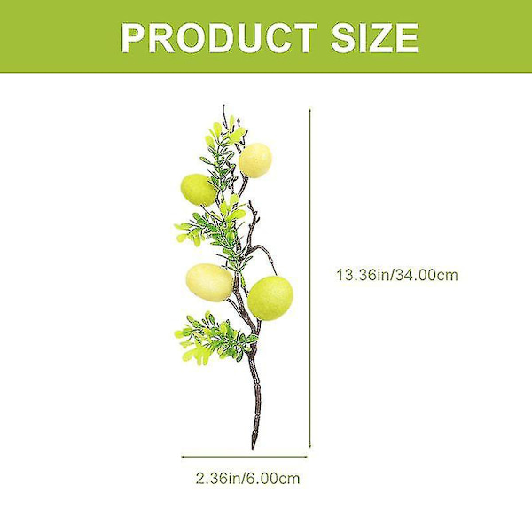 2st Påsksimulerade Ägg Löv Påsk Gröna Löv Dekor Fake Easter Tree Prop