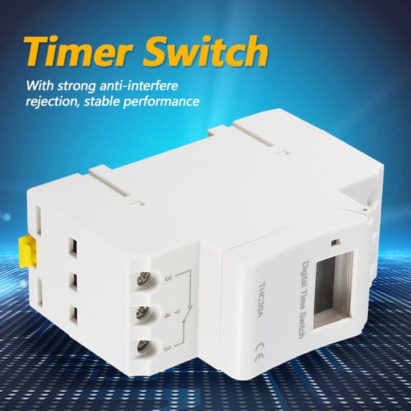 THC 30A Digital Timer Switch Programmerbar Elektronisk Tidsbryter (12V)