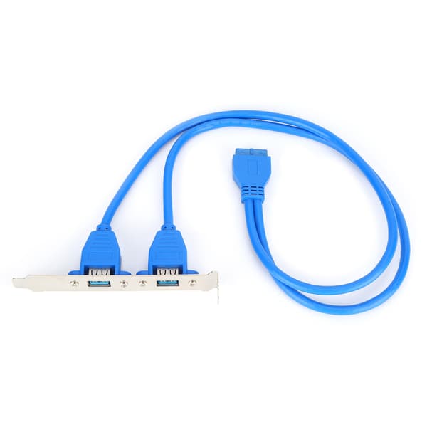 Dual Port USB Bakre Panel Bracket Moderkort 19 Pins förlängningskabel