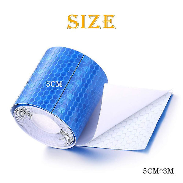 Heijastinnauha 3m X 50 mm Vedenpitävä heijastin Varoitustarrat Korkean intensiteetin itseliimautuva turvateippi 1pcs Blue