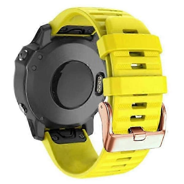 Garmin Fenix 7S/6S Pro/5S Plus/Instinct 2S Kompatible Klokkereimer - 20mm Rosegullstripet Silikonreim Yellow