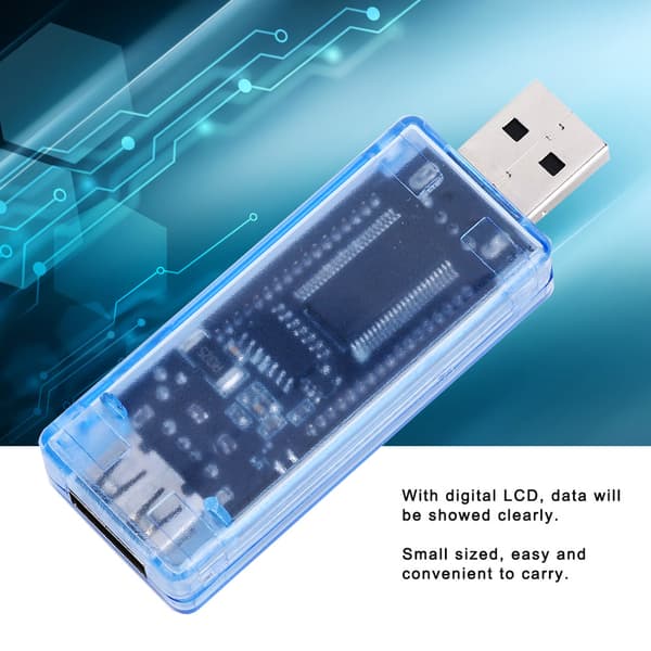 LCD USB Detektor Voltmeter Amperemeter Effektkapasitetstester Spenning Strømmåler