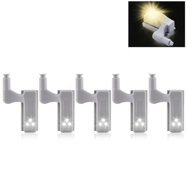 Universal Led indre hengsel Lampe Skap Induksjonslys Garderobeskap Sensorlys Soverom Kjøkkenskap Nattlampe Warm white-A 5pcs