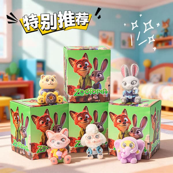 【BQ】Zootopia Surprise Box Nyckelring Docka - Trendig Samlarfigur för Barn & 12-pack Zootopia överraskningsboxar