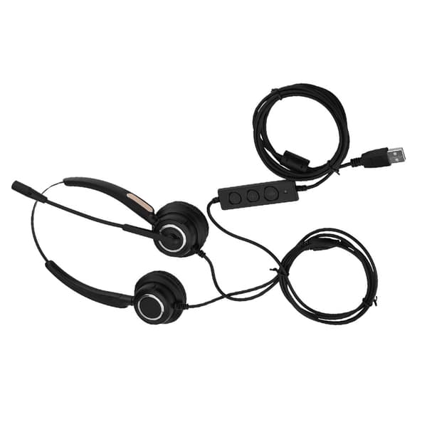Let USB Call Center-headset med støjreducerende mikrofon
