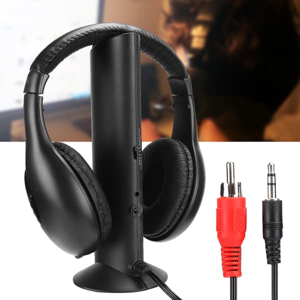 Trådløst headset med indbygget mikrofon og ladestation