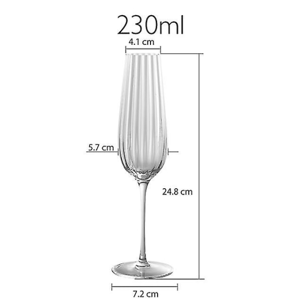 Europa Transparent Ripple Kristallglas Lyx hushållsbägare Kreativt Champagneglas Rödvinsglas Romantisk bröllopscup CLEAR 230ml