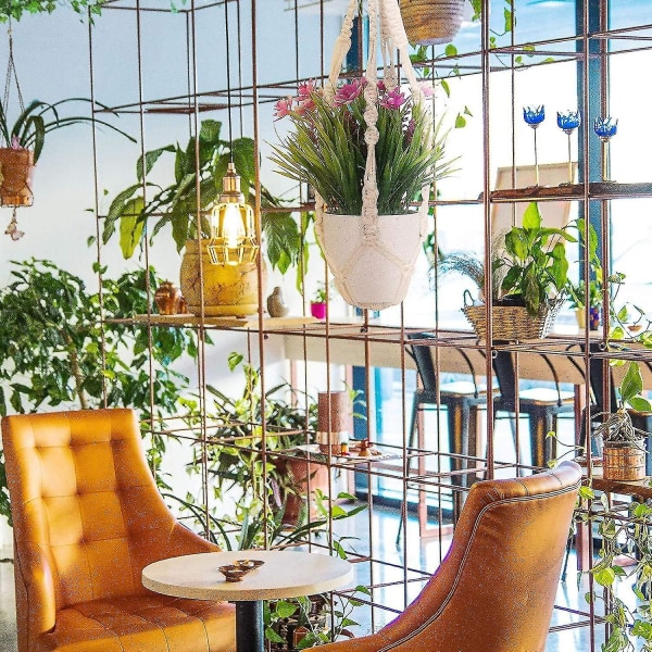 Macrame växthängare med krokar, hängande set inomhus utomhus 3 pack