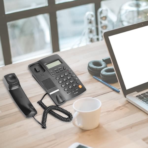 Sort håndfri nummerpræsentation fast telefon til hjem, kontor og hotel